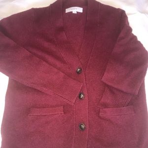Loft Cozy Cardigan Size Small Radiant Crimson